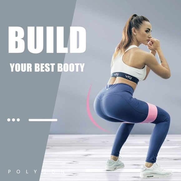 Polygon Resistance Exercise Bands, Fabric Non Slip Hip Bands for Squats, Legs, - Picture 2 of 6